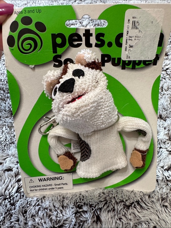 Vintage Collectable Pets.com Sock Puppet Polyester Dog Keychain Fun 4 All Corp
